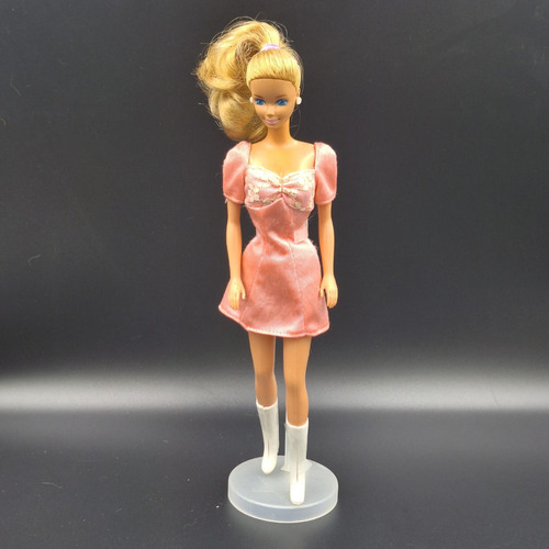 Barbie Antiga Mattel 80 90 Superstar Rosa Bota Branca