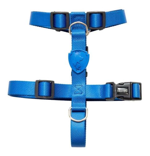 Collar de pecho para perro Freefaro, plano, azul, en H, talla S