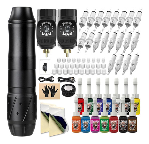 Kit Tatuaje Pistola Máquina Hawink 2 Baterias Bajo Pedido