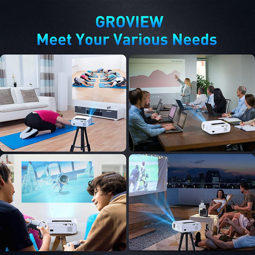 Imagen 8 de 8 de Proyector Groview 9500l 1080p, Wifi Bluetooth 5.0, 4k Videos