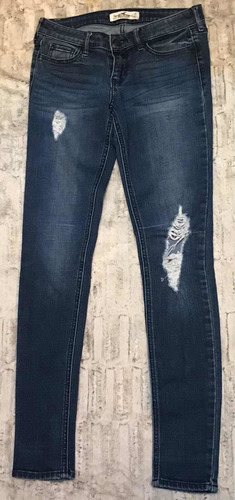 Jeans Pantalón Rasgado Hollister Azul Mujer Talla 25