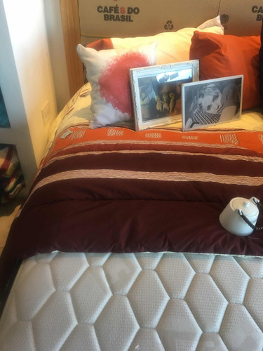 Combo +sommier+colchón 2 Pzas+ Acolchado+sábanas+almohadas
