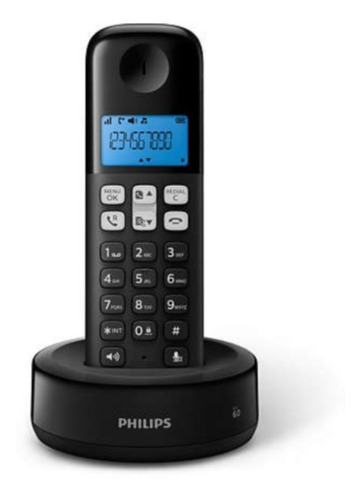 Imagen 1 de 7 de Telefono Inalambrico Philips D1311b Negro Manos Libres