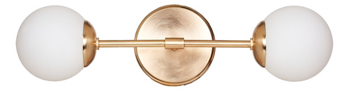 Aplique 2 Luces Elyn Bronce Mate C/ Globo Opal Satinado 9 Cm