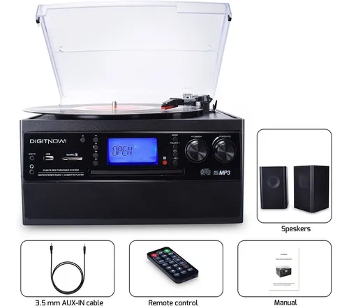 Tocadiscos Digitnow, Bluetooth, Reproductor De Cd Y Casette