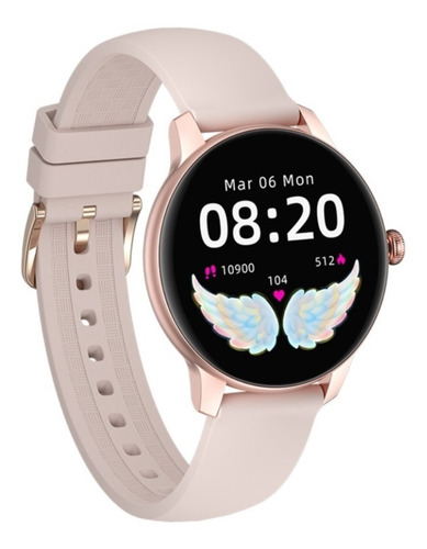 Imagen 2 de 4 de Smartwatch Kieslect L-series Lady Smart Watch 1.09" caja 40mm de aleación de aluminio rosa claro, malla rosa claro de silicona L11