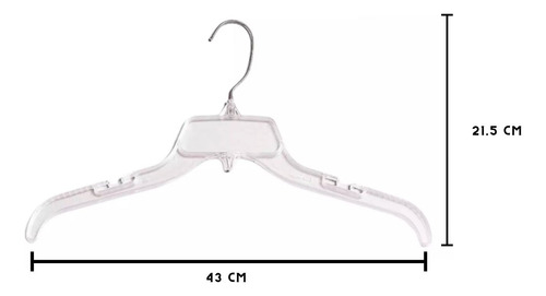 Gancho Para Ropa Modelo Cristal 43 Cms, Caja Con 10 Piezas!!