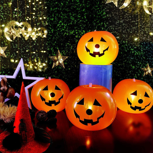 20pcs Calabaza Led Light Up Globos Para Fiesta De Halloween