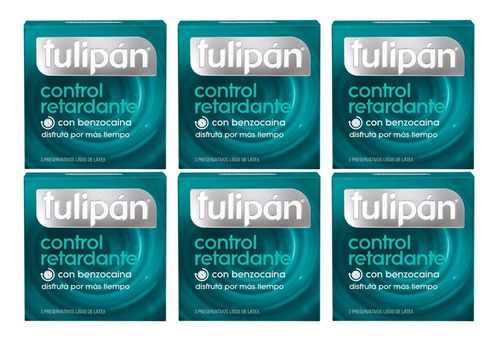 Imagen 1 de 6 de Tulipán Preservativos Látex Control Retardante 6 Cajas X3u