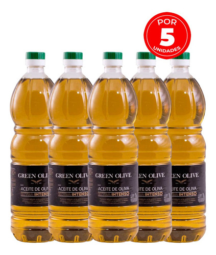 Aceite De Oliva Green Olive Sabor Extra Intenso 5u X 1 Lt