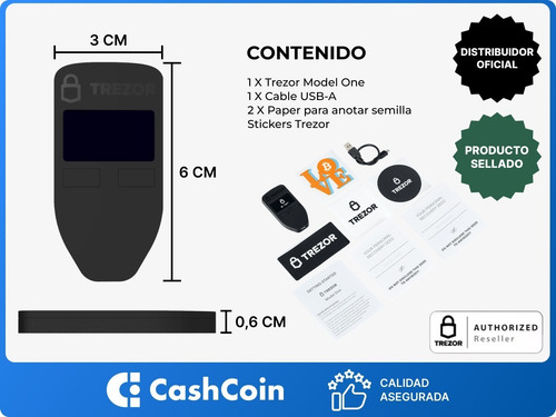 Imagen 4 de 10 de Trezor One - Billetera Distribuidor Oficial