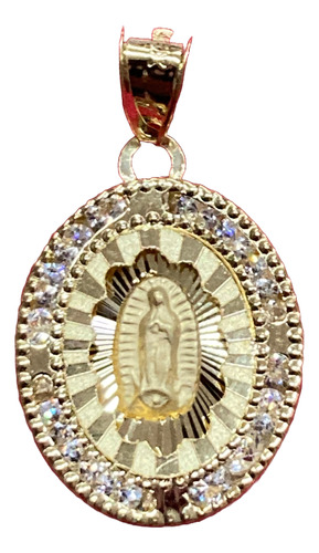 Dije Medalla Virgen De Guadalupe  En Oro Sólido  10k.