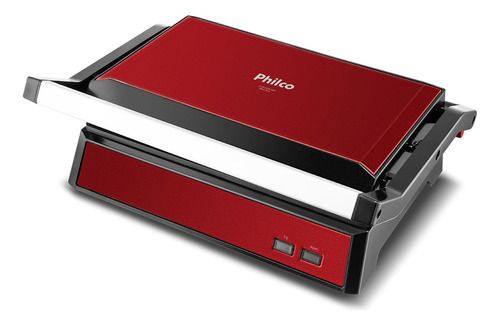 Grill E Sanduicheira Philco Pgr28vi Inox Red 2 Em 1 1250w Cor Vermelho 110V