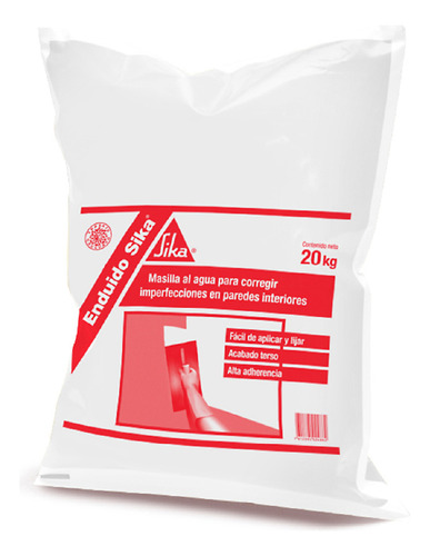 Enduido Interior Premium Sika Lavable Excelente Calidad 20kg Color Blanco