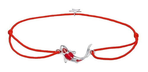 Pulsera Plata 925 Hilo Rojo Pez De La Suerte / Todojoyas