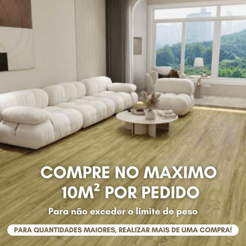Piso Vinílico Autoadesivo 2mm Régua Madeira Big Obra 13m2