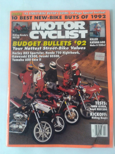 Revista Motor Cyclist Marzo 1992