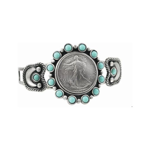 Pulsera Con Media Moneda Plata  Walking Liberty 