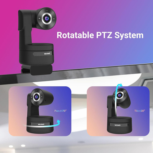Cámara Web De Transmisión Ptz 4k Micrófono, Lente Gi...