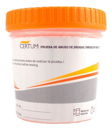 Frasco Antidoping detección de 5 drogas, Certum Simple Cup - Caja con 25 piezas