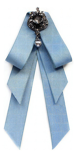 Camisas Femininas Estilo Escolar, Gravatas-borboleta Cor Azul