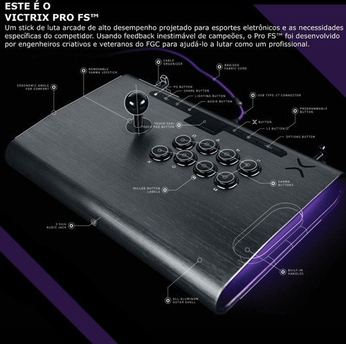 Victrix Pro Fs Arcade Fight Stick Joystick Ps4 Ps5 Xbox Pc