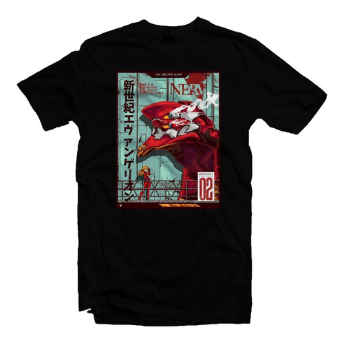 Playera Negra Asuka Evangelion