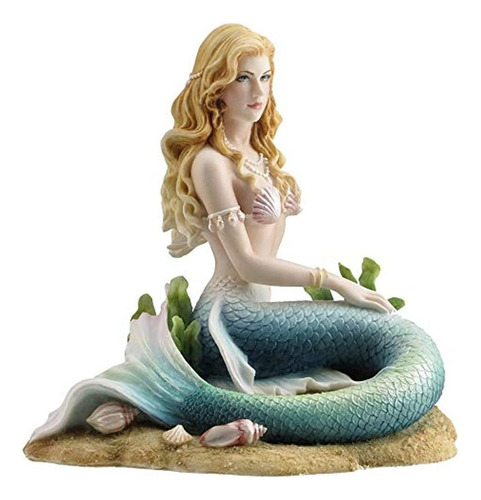 Estatua Sirena Sentada En El Océano Decoracion