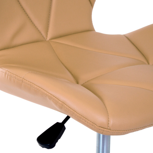 Cadeira Office Eiffel Slim Com Estofado De Couro Sintético Cor Nude Material Do Estofamento Poliuretano