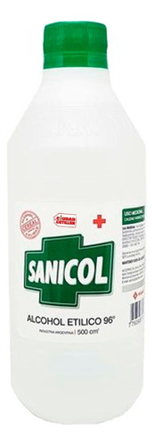 Alcohol Sanicol 500cc 96% Cereal Gastronomía Licores - Cc