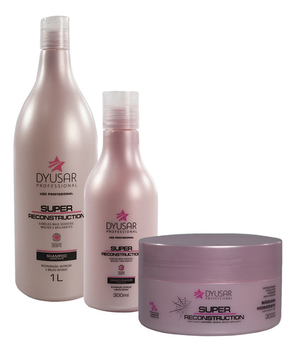Kit Shampoo 1l, Mascara E Condicionador Super Reconstrução