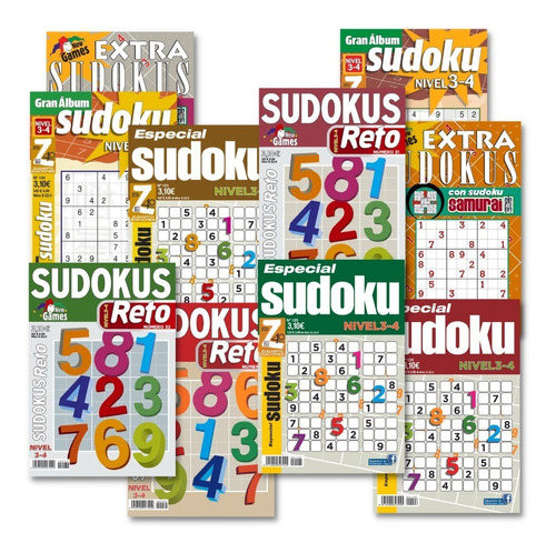 Sudokus Paquete 10 Revistas New Games