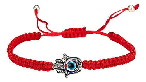 Pulsera Hilo Rojo Mano De Fátima Con Ojo Turco Amuleto