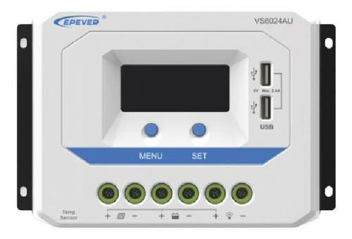 Controlador Solar De Carga Pwm 12/24v 60 A. Vs-6024-au