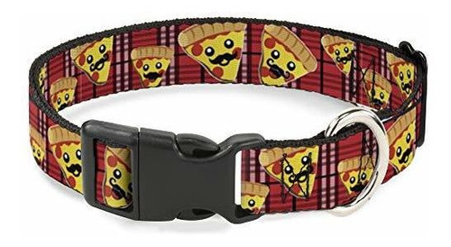 Cat Collar Breakaway Pizza Man Plaid Red 8 To 12 Inches 0.5 