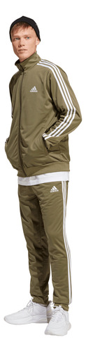 Conjunto Deportivo adidas Casual Basic 3 Stripes Hombre Verd