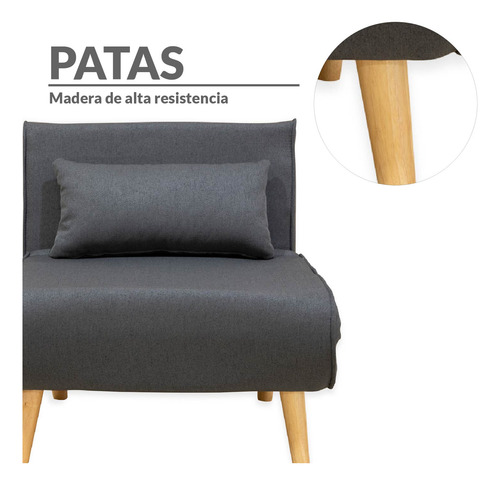 Sofá Cama Individual Sillon Reclinable Comodo Moderno Lino