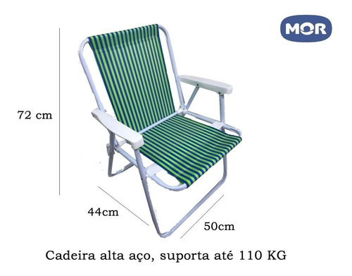 Cadeira Praia, Piscina Mor Polietileno Aço 2002 Verde E Azul