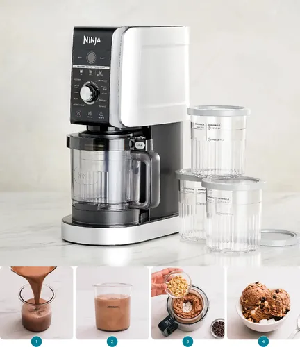 Ninja Nc501 Creami Deluxe Ice Cream & Frozen C/ 3x Canecas