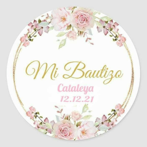 50 Stickers Personalizados Bautizo Niño Mesa De Dulces