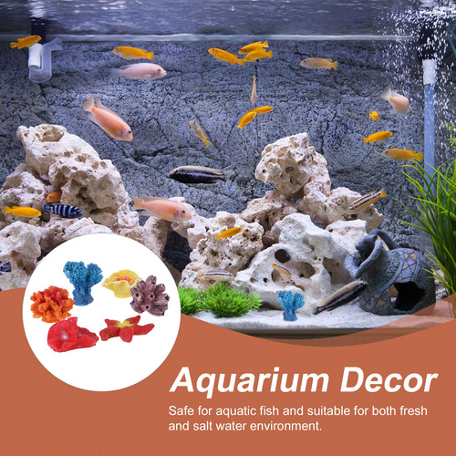 Ueetek, 6 Unidades, Multicolor, Decoración De Acuario, Estre