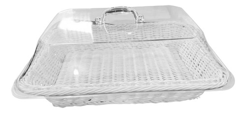 Cesta De Pan Tejida Con Tapa, Cesta De 40cmx30cmx15cm