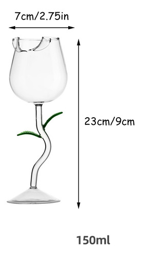 Copa De Vino Con Forma De Flor De Rosa Con Alto Contenido De