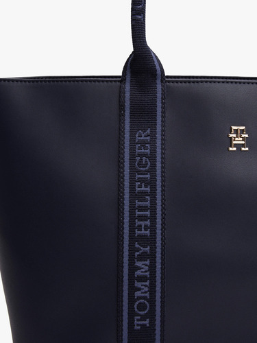 Bolso Tote Azul Con Inscripción De Tommy Hilfiger Mujer