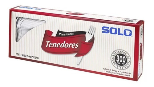 Cubiertos Tenedores Desechables Solo [1 Caja Con 300 Piezas]