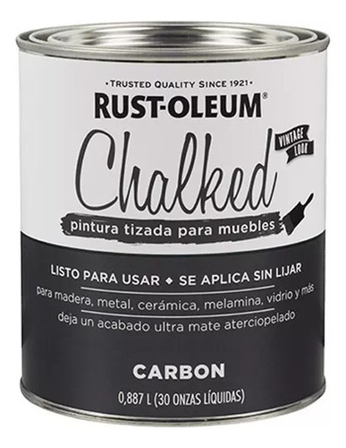 Imagen 1 de 6 de Esmalte Sintetico Chalked Tiza Rust Oleum Carbon 1lt 0.88 Pa