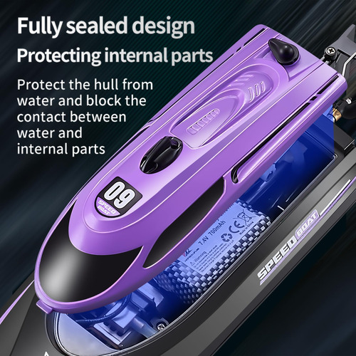 Barco A Control Remoto 812 Morado Con 2 Baterías Recargables Color Personaje