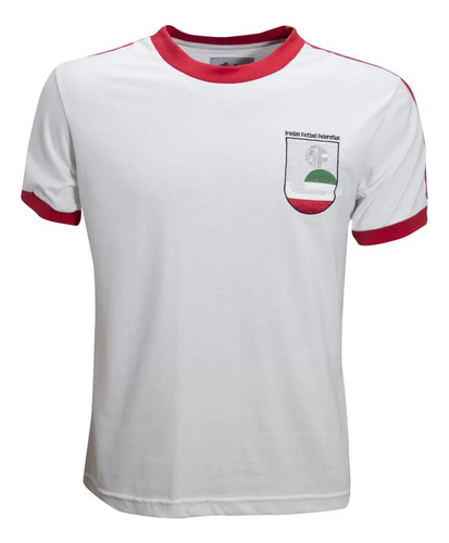 Camisa Liga Retrô Irã 1978 Masculino - Branco E Vermelho