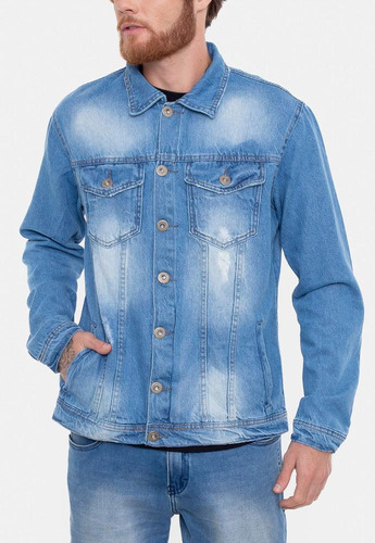 Jaqueta Fatal Jeans Conforto Estilo Surf Masculina Azull