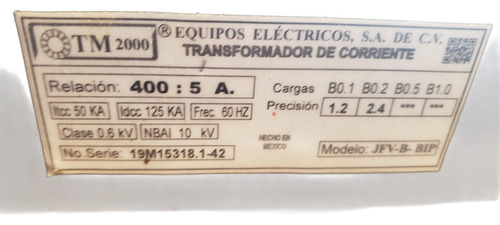 Tc Transformador De Corriente Nucleo Abierto 400:5a.